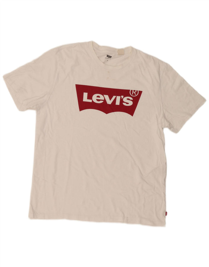 Levi's Hombre Camiseta Gráfica Top XL Blanco