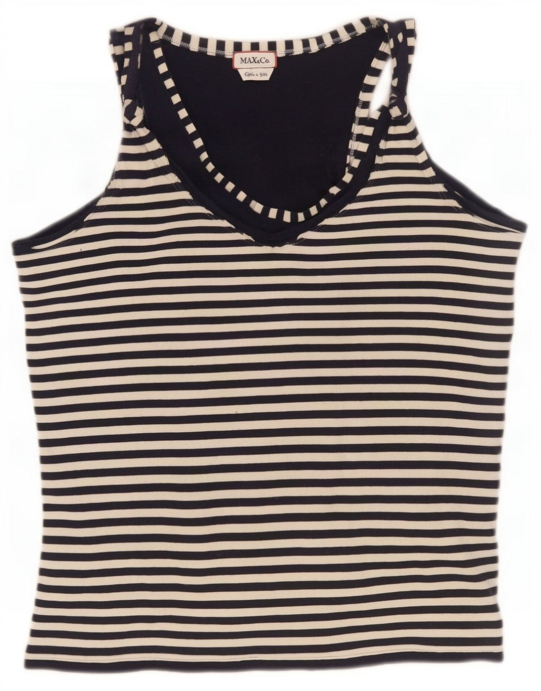 Max & Co. Top sin mangas para mujer UK 40 Mediano Rayas negras