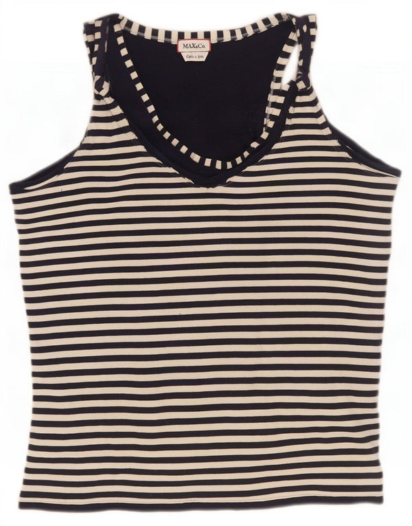 Max & Co. Top sin mangas para mujer UK 40 Mediano Rayas negras