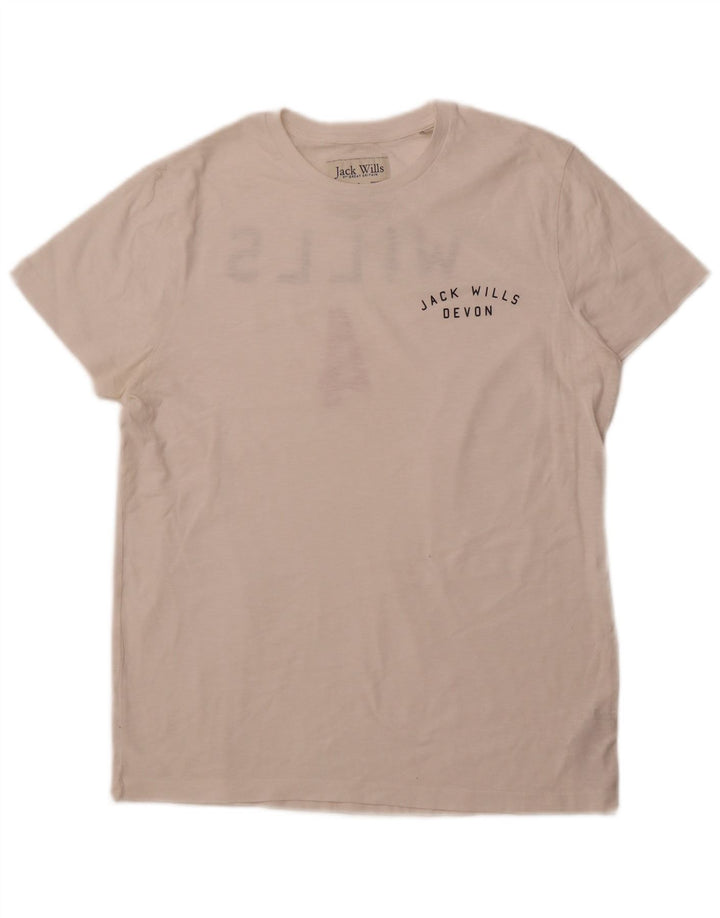 JACK WILLS Camiseta gráfica para hombre Top grande de algodón blanco