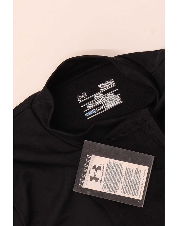 Under Armour Camiseta de manga larga Cold Gear para niños de 11 a 12 años, talla grande, color negro