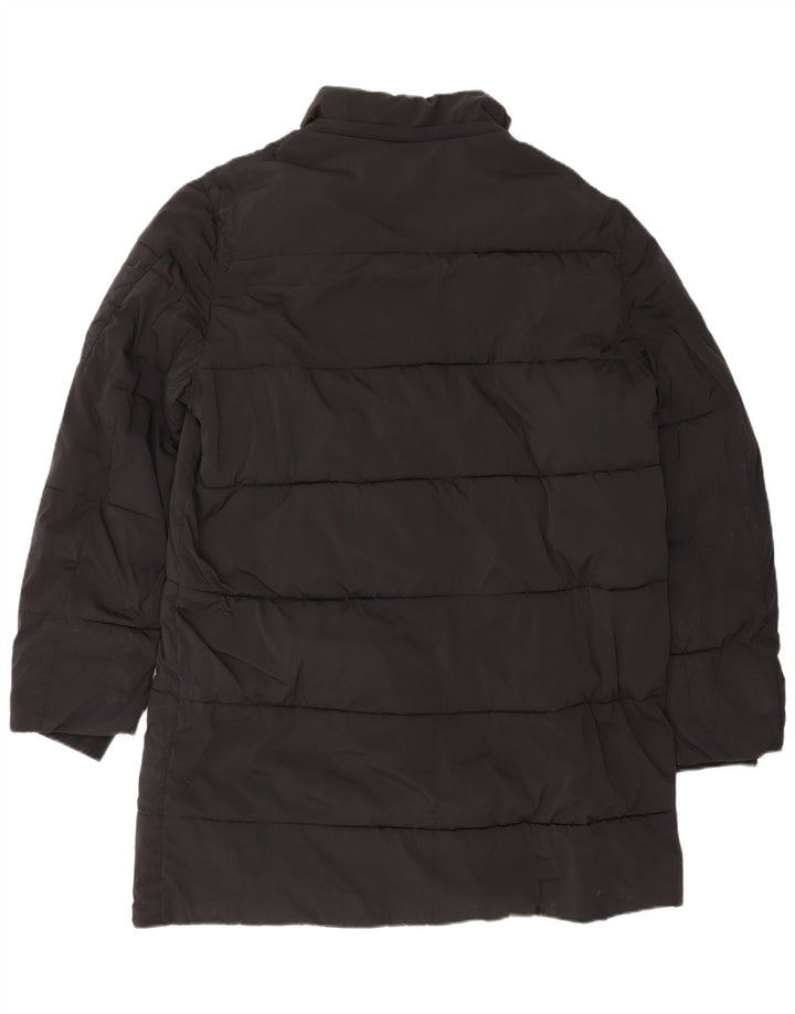 Zara Hombre Abrigo Acolchado UK 40 Grande Poliéster Negro