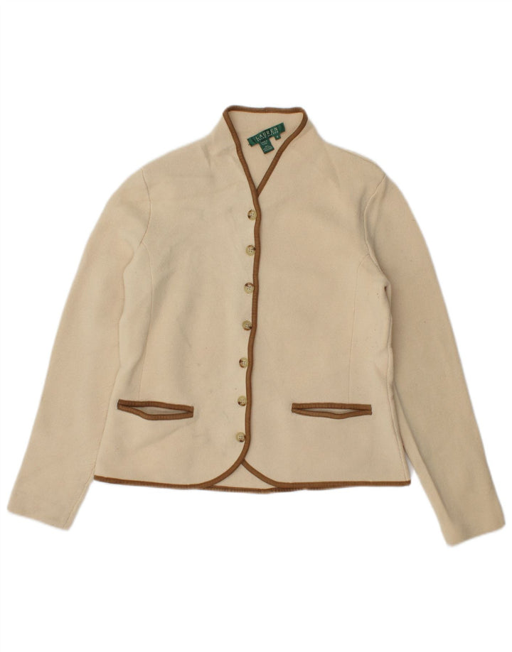 Ralph Lauren Suéter tipo cárdigan para mujer Reino Unido 12 Lana merino beige medio