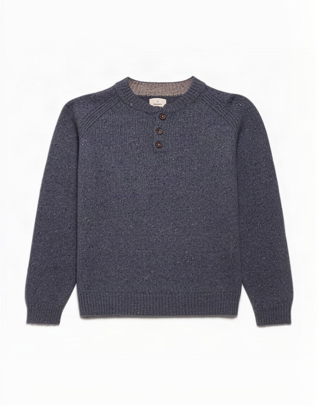 Jersey con cuello abotonado para hombre de White Stuff, talla grande, moteado en azul marino
