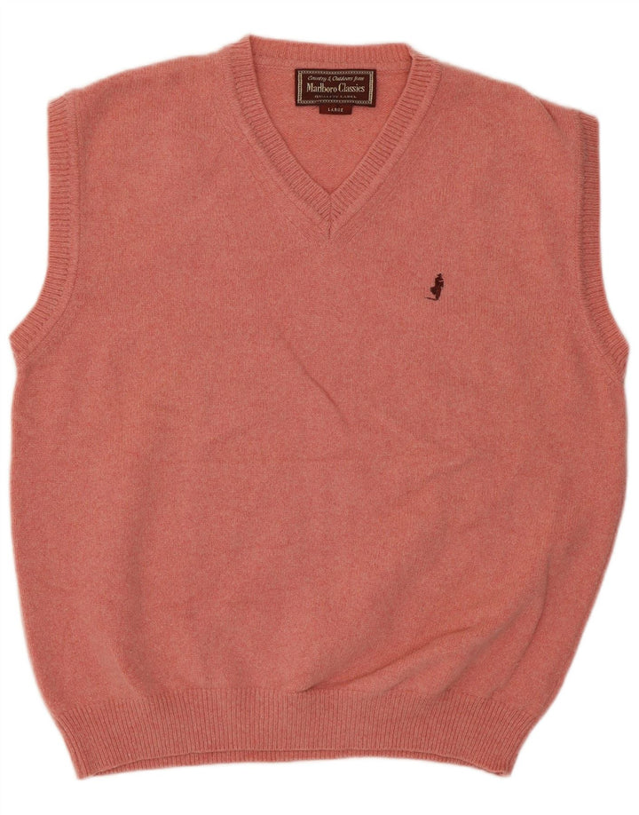 Marlboro Classics - Camiseta sin mangas para hombre, talla grande, lana rosa