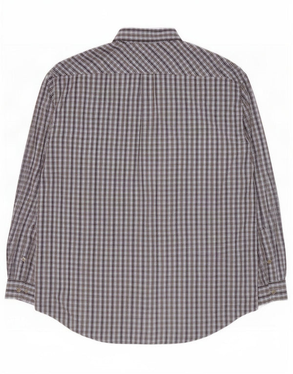 Camisa Marlboro Classics Hombre 2XL Algodón A Cuadros Azul
