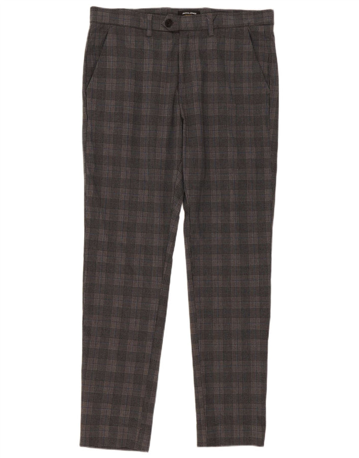 Jack & Jones Pantalones de traje ajustados para hombre W33 L32 Grey Check
