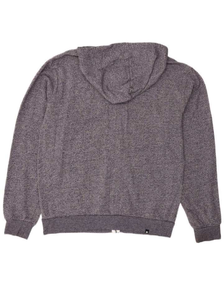 DC - Sudadera con capucha y cremallera para hombre, algodón moteado en gris medio