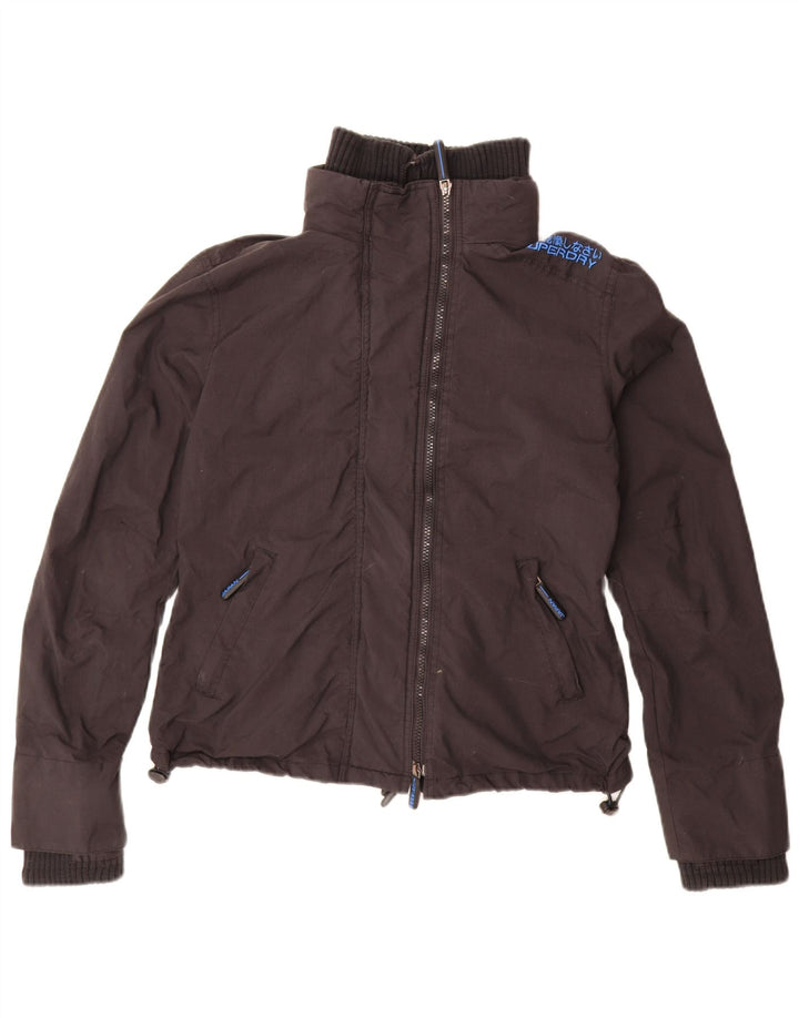 SUPERDRY Chaqueta impermeable gráfica para mujer UK 46 Large Black Nylon