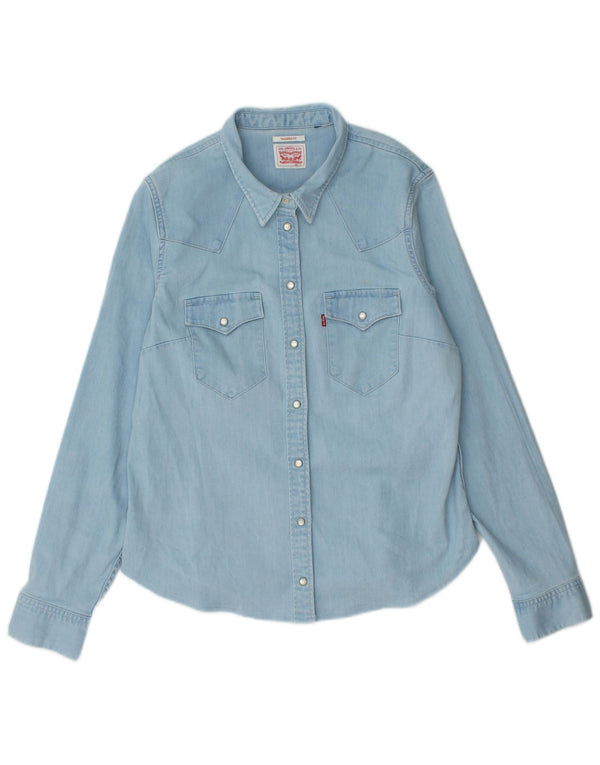 Levi's Camisa vaquera entallada para mujer UK 44 Algodón azul grande