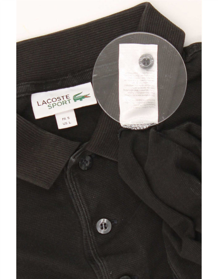 Polo Lacoste para hombre talla 5 grande algodón negro