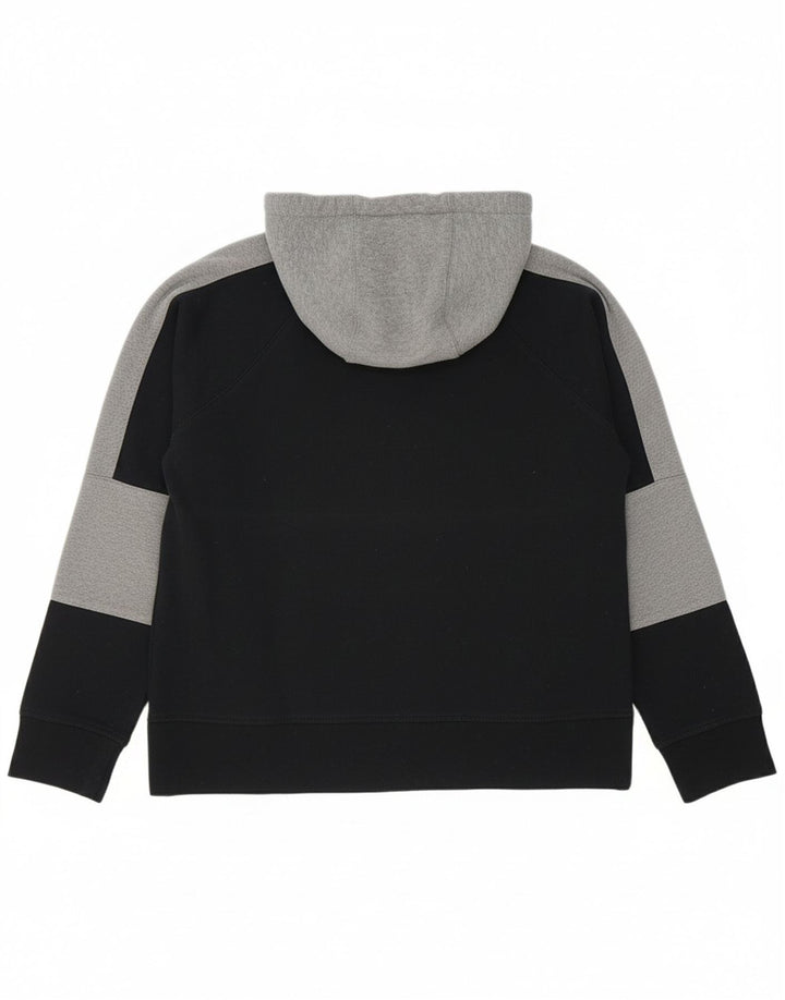 DKNY Mens Hoodie Jumper Medium Black Colourblock Cotton