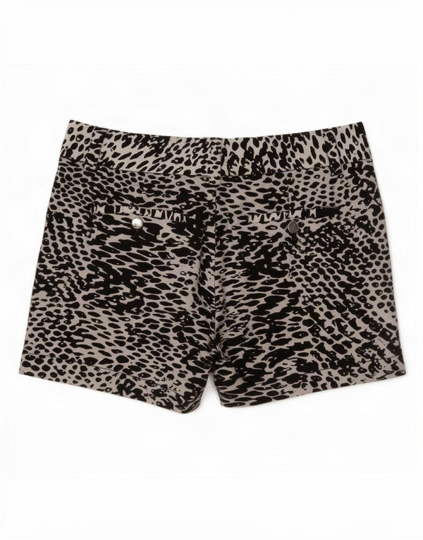 Calvin Klein Pantalones cortos chinos para mujer US 2 XS W30 Negro Animal Print Algodón