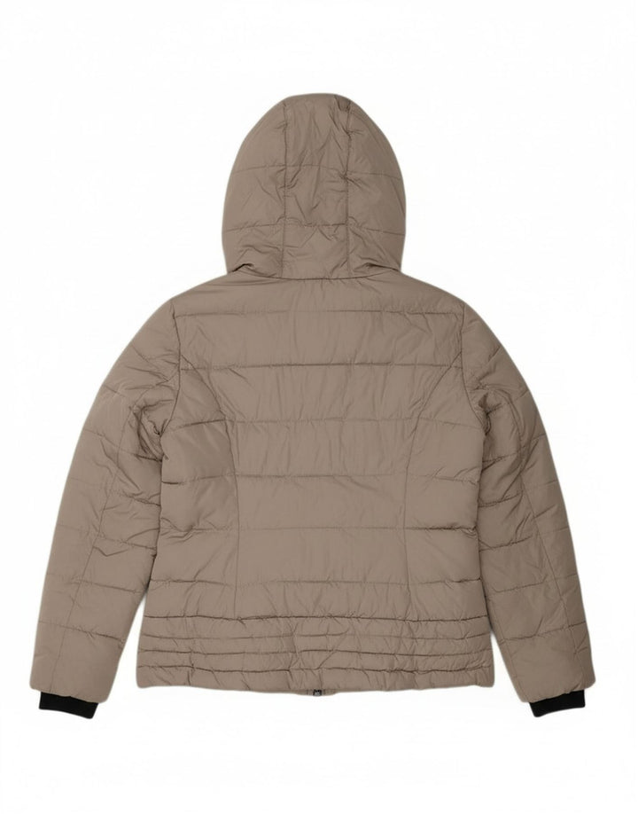 ELLESSE Womens Hooded Padded Jacket UK 18 XL Grey Polyester