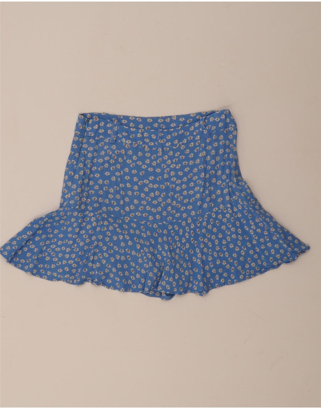 Zara Mujer Minifalda Mediana W28 Viscosa Floral Azul