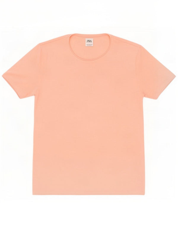 Zara Hombre Camiseta Top XL Rosa Algodón