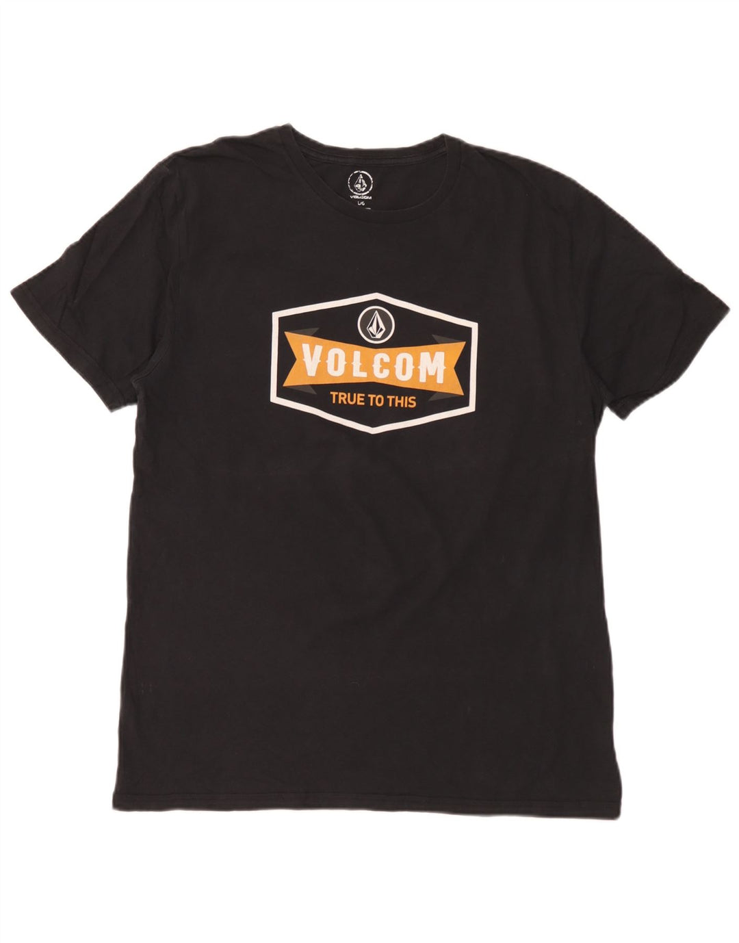 Volcom Camiseta gráfica para hombre Top grande de algodón negro