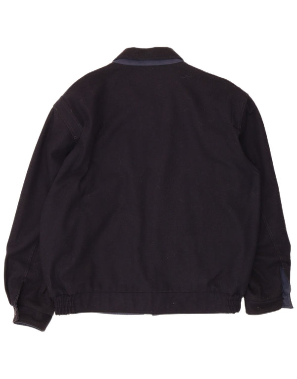 Vintage Mens Bomber Jacket UK 42 XL Navy Blue