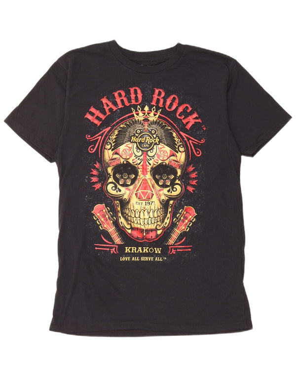 Hard Rock Cafe - Camiseta para hombre con gráfico de Cracovia, talla mediana, algodón negro