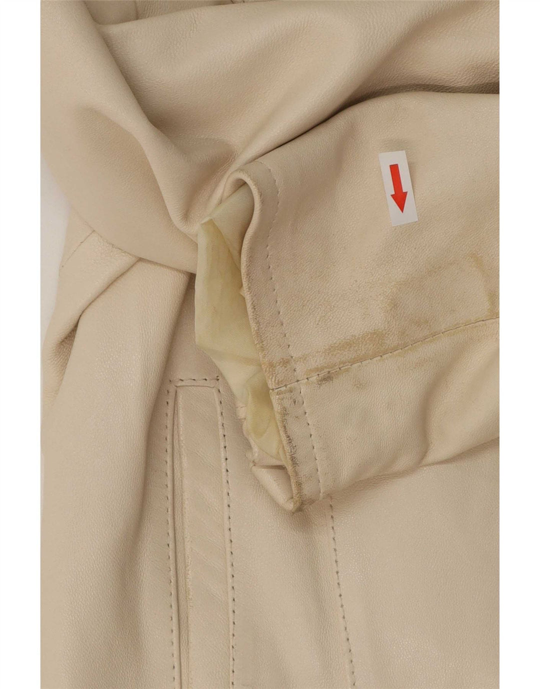 Chaqueta de cuero vintage para mujer Reino Unido 14 Beige medio