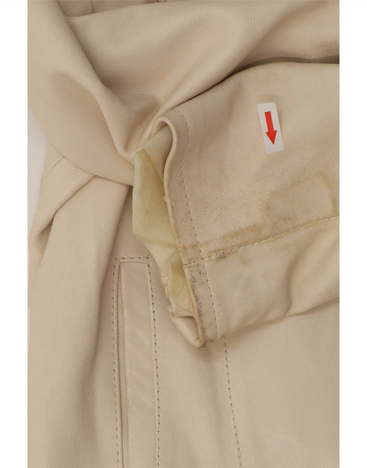 Chaqueta de cuero vintage para mujer Reino Unido 14 Beige medio