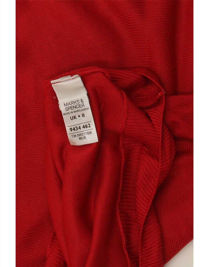 Marks & Spencer Jersey extragrande con cuello barco para mujer, talla 8, color rojo