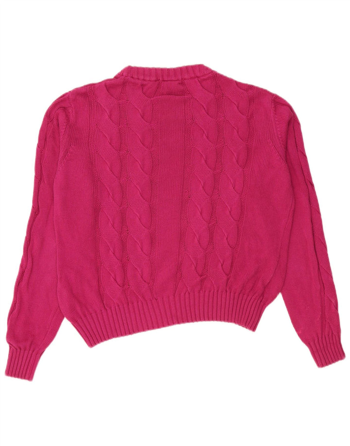COLMAR Suéter tipo jersey de cuello redondo de gran tamaño para mujer UK 10 Small Pink