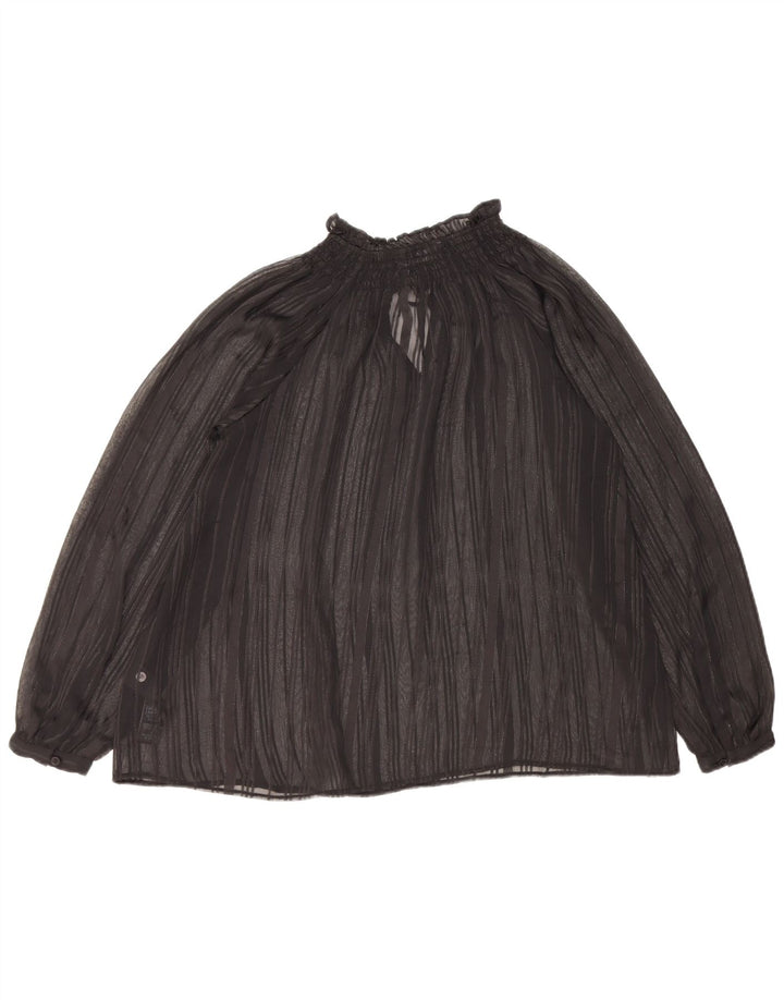 Marks & Spencer Top extragrande transparente de manga larga para mujer UK 6 XS Negro