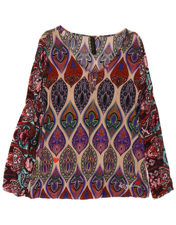 DESIGUAL Blusa de manga larga para mujer UK 40 XL Paisley multicolor