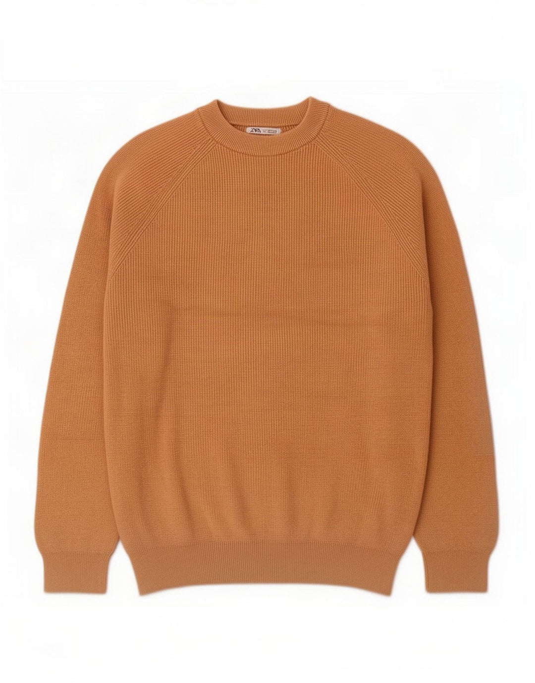Zara Hombre Jersey Cuello Redondo Jersey Algodón Beige Medio