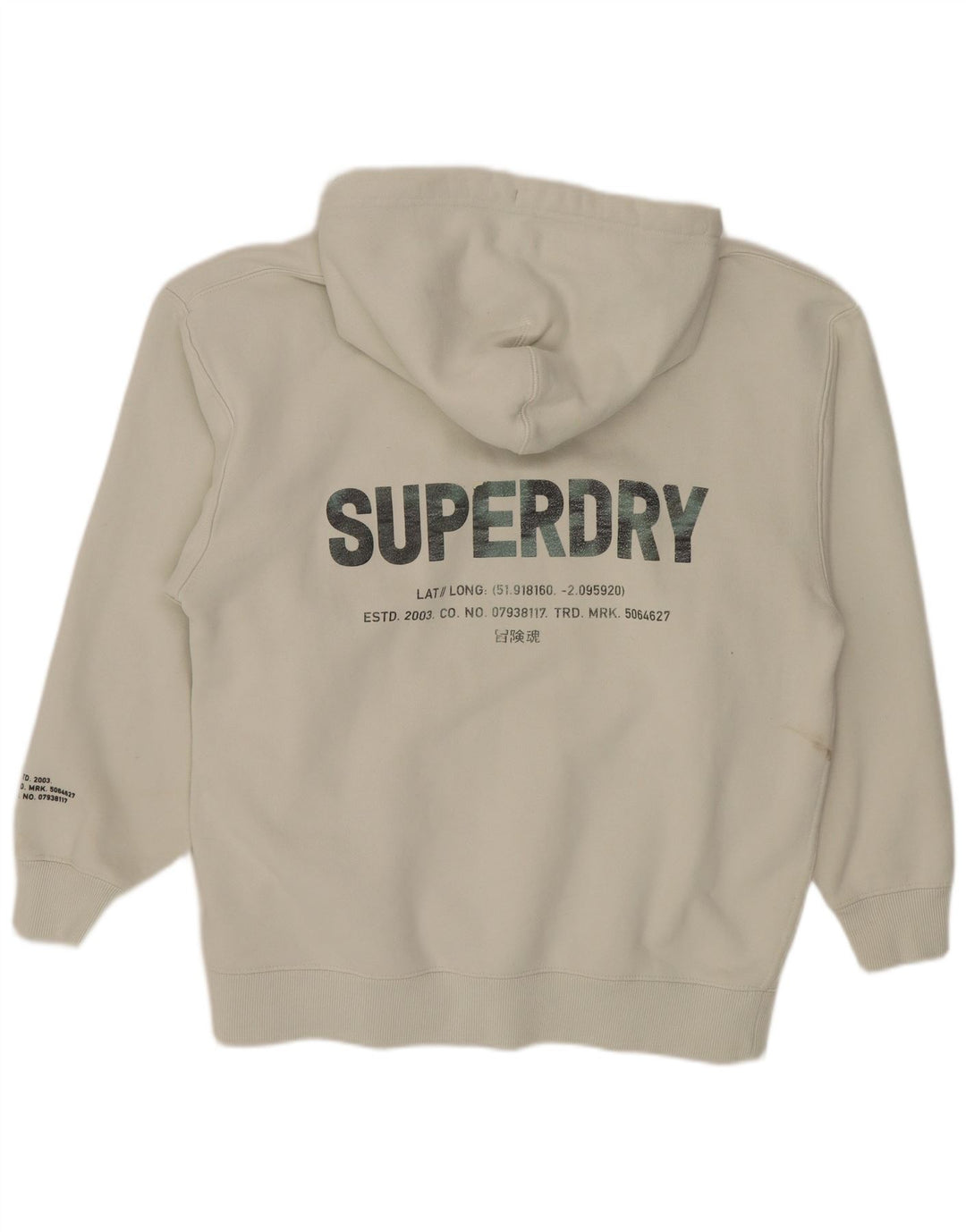 Superdry Jersey con capucha y estampado gráfico de algodón blanco mediano para hombre