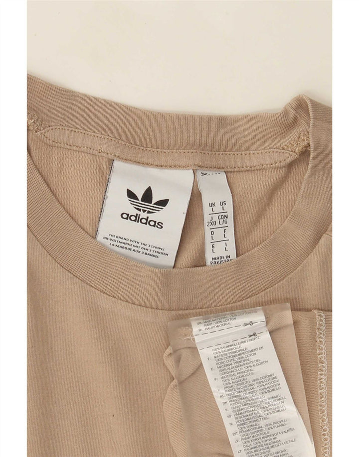 Adidas - Camiseta para hombre, talla grande, algodón beige