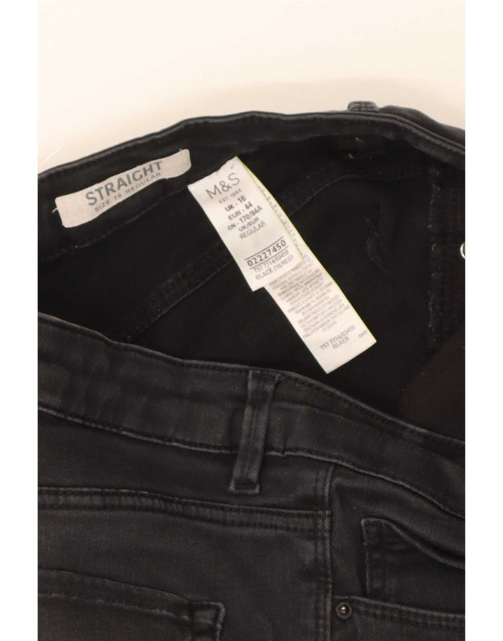 Marks & Spencer Vaqueros rectos regulares para mujer UK 46 Large W32 L30 Negro