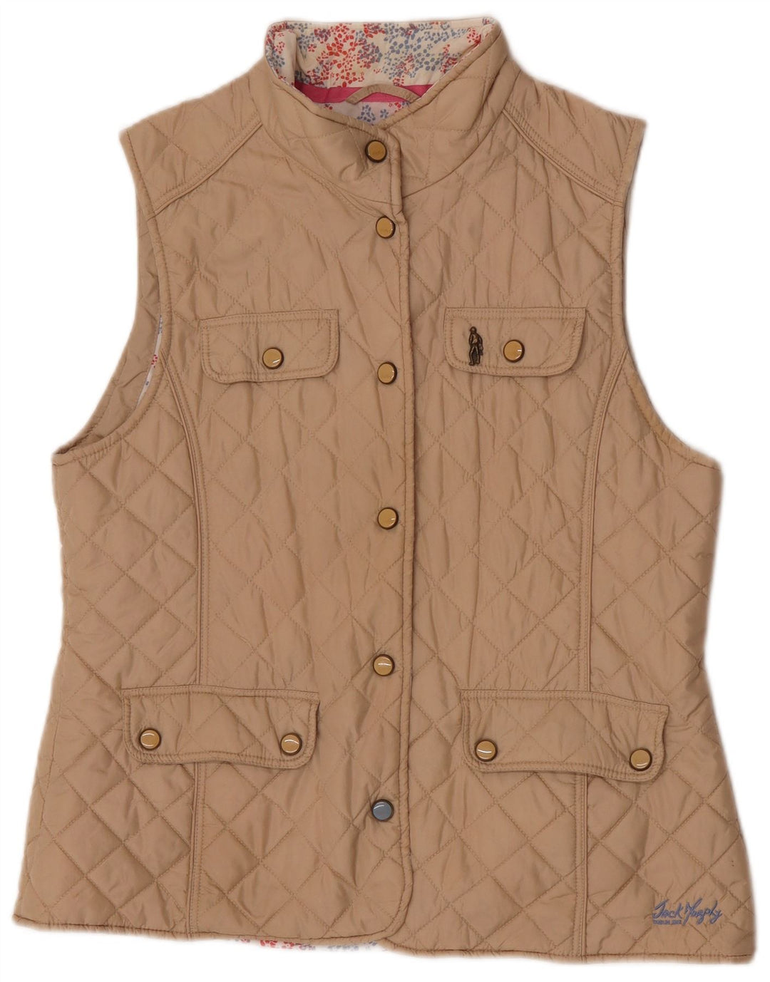Jack Murphy Chaleco acolchado para mujer UK 46 Large Beige Nylon