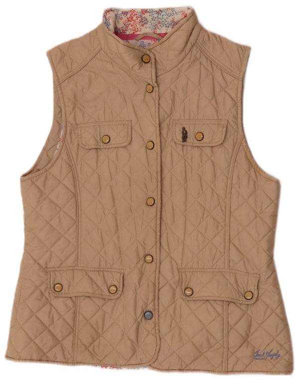 Jack Murphy Chaleco acolchado para mujer UK 46 Large Beige Nylon
