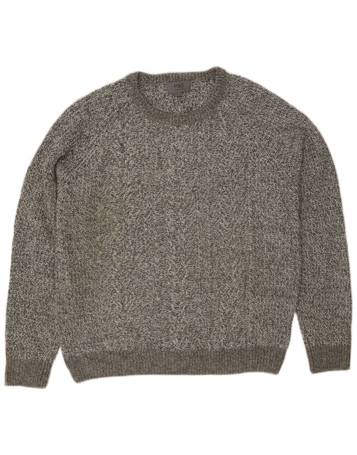 Marks & Spencer Suéter De Cuello Redondo Para Mujer Grande Gris Moteado Clásico