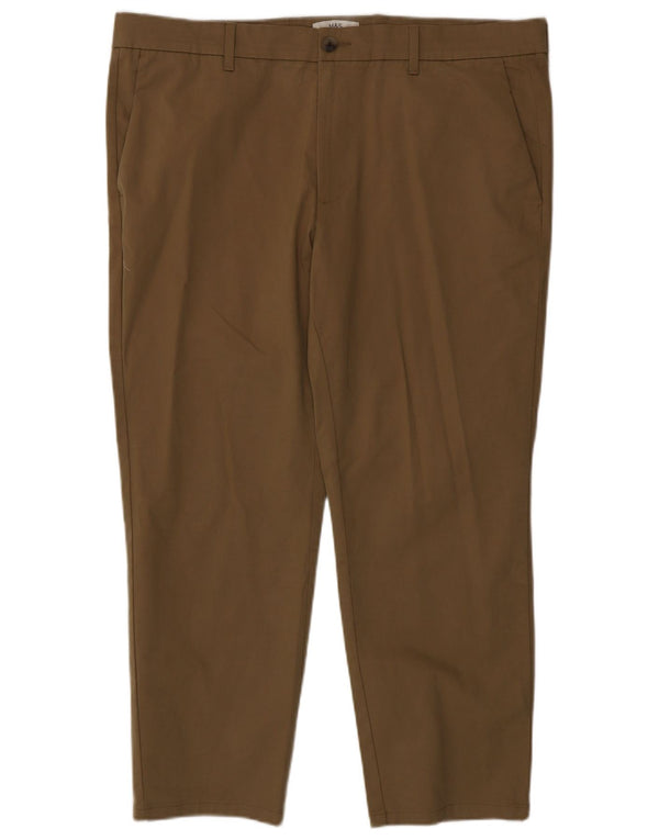 Marks & Spencer Pantalón chino de corte regular para hombre W40 L27 Algodón marrón