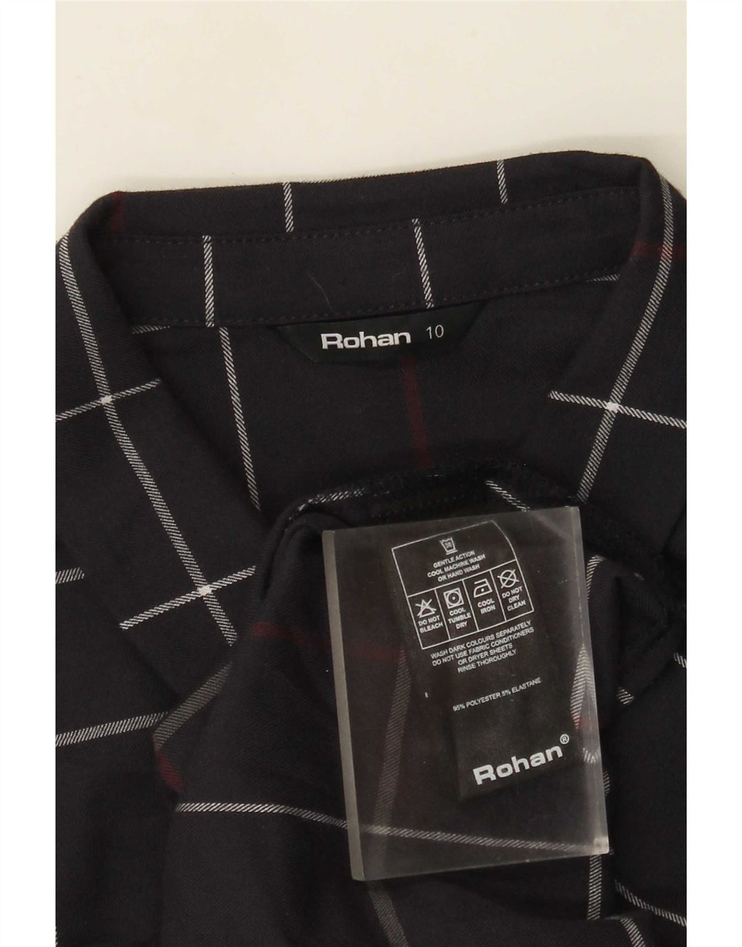 Rohan Camisa para mujer UK 10 Small Azul marino Cuadros Poliéster