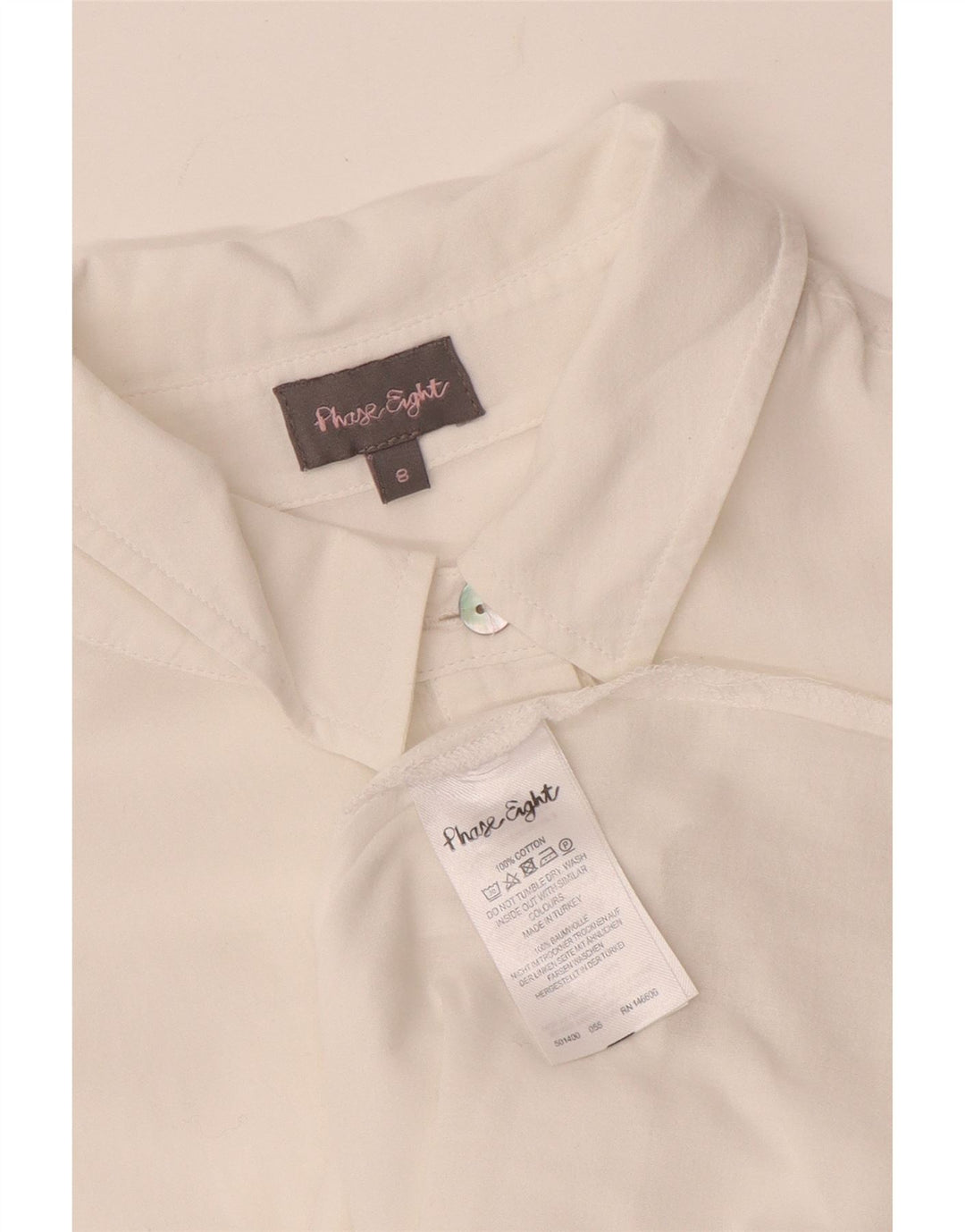 PHASE EIGHT Camisa de Mujer UK 8 Small Algodón Blanco