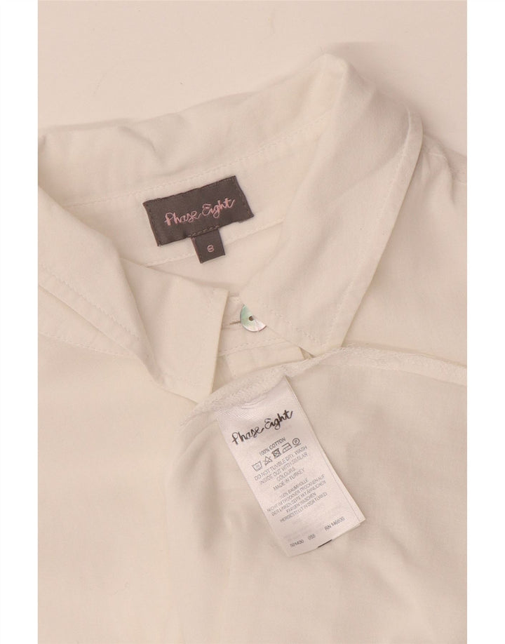 PHASE EIGHT Camisa de Mujer UK 8 Small Algodón Blanco