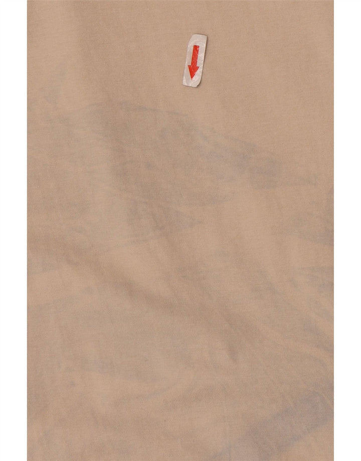Zara Hombre Camiseta Top Grande Algodón Beige