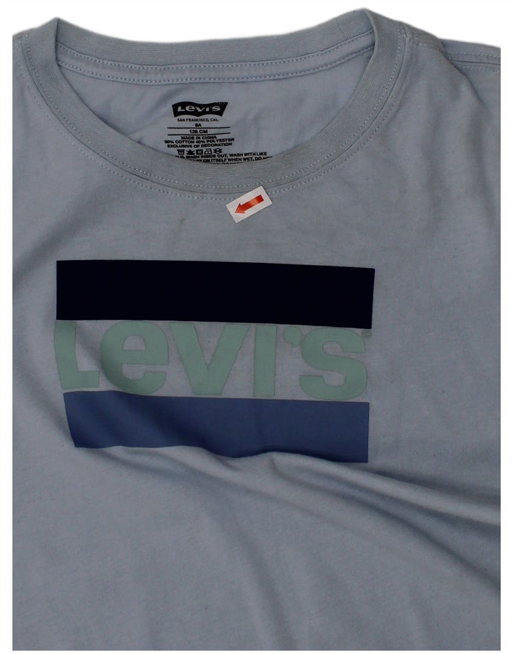 LEVI'S Boys Graphic T-Shirt Top 7-8 Years Blue Cotton