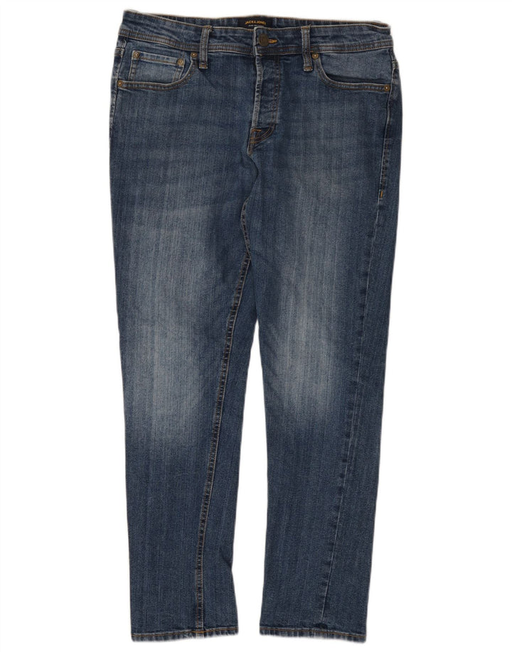 JACK & JONES Vaqueros ajustados para hombre W34 L30 Algodón azul