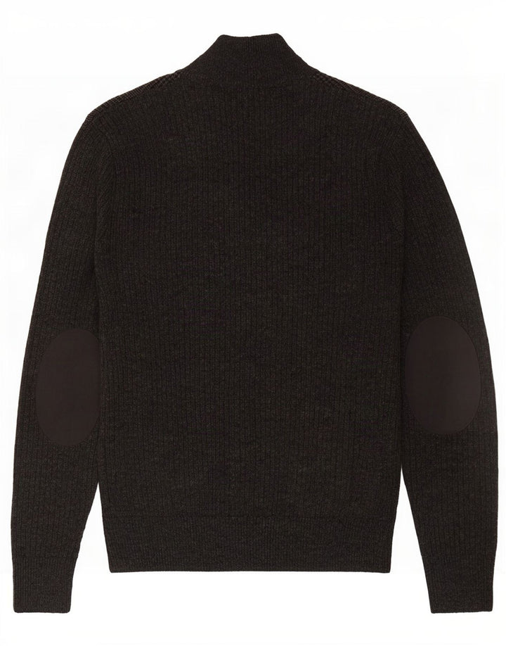 Hackett Suéter tipo cárdigan para hombre XS Lana de pata de gallo gris