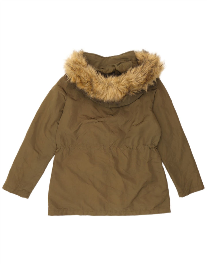 Marks & Spencer Chaqueta impermeable extragrande con capucha para mujer UK 8 Small Khaki