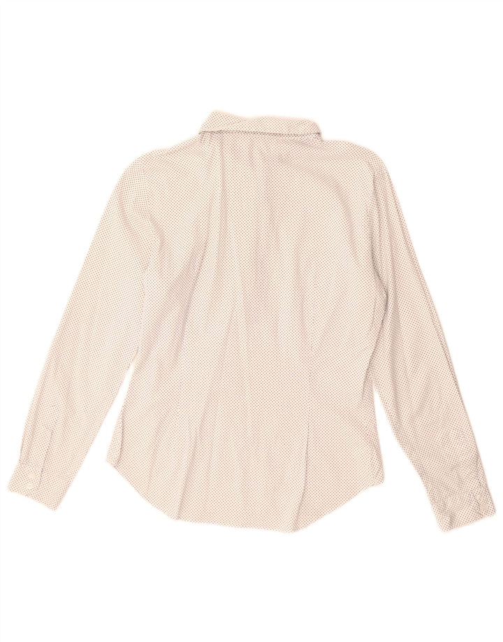Zara Mujer Jersey Camisa UK 44 Grande Blanco Manchado