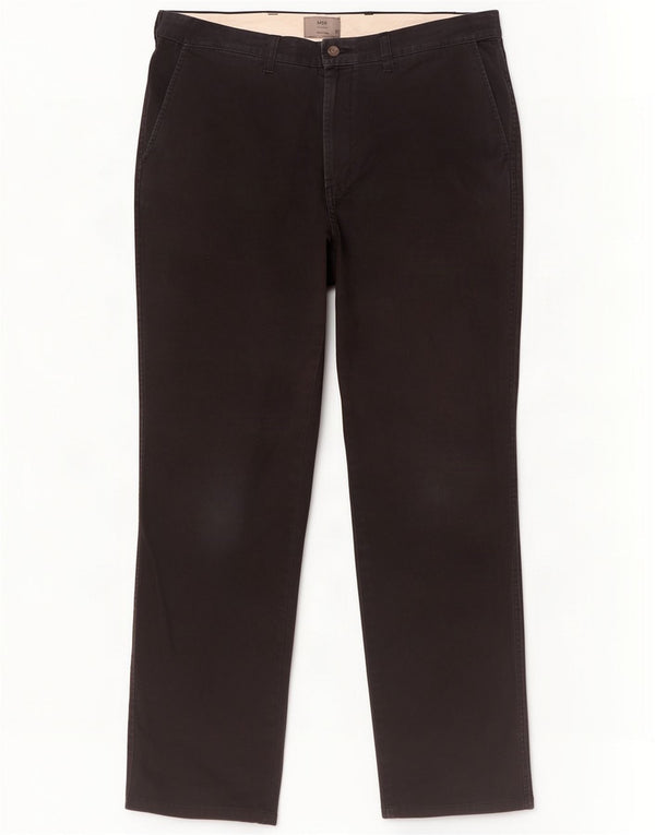 Marks & Spencer Pantalones chinos rectos para hombre W36 L33 Algodón negro