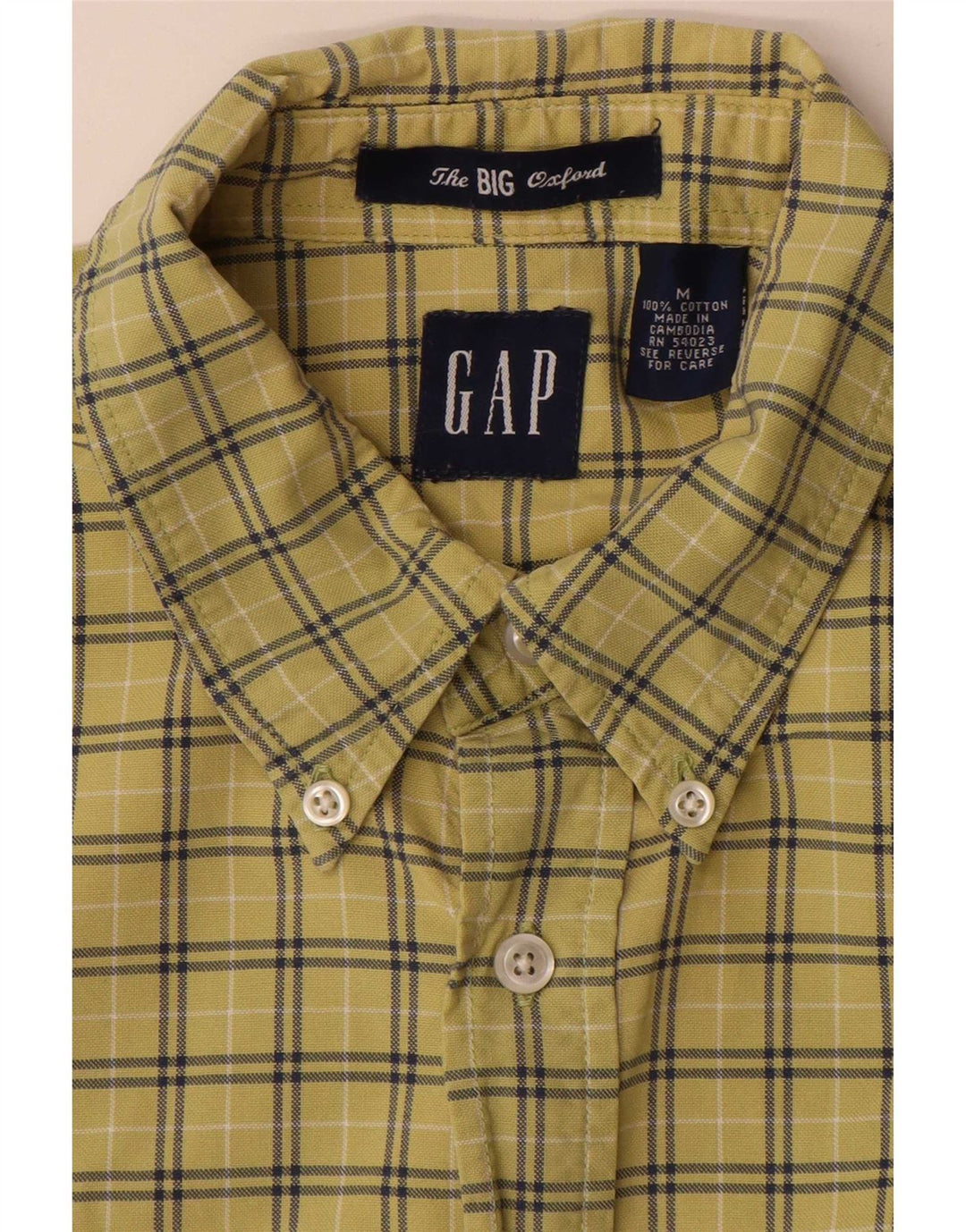 Camisa holgada de algodón a cuadros en amarillo medio de Gap Hombre