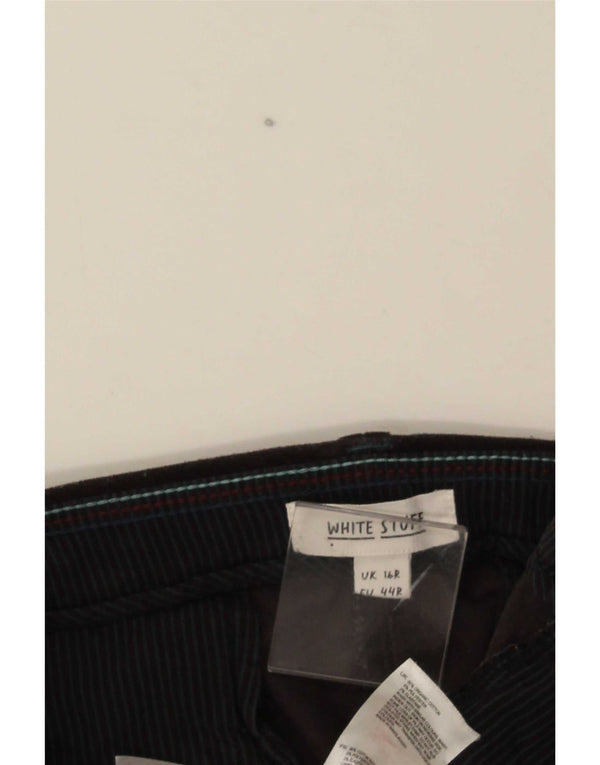 White Stuff Pantalones informales de terciopelo cónicos para mujer UK 46 Large W36 L27 Negro