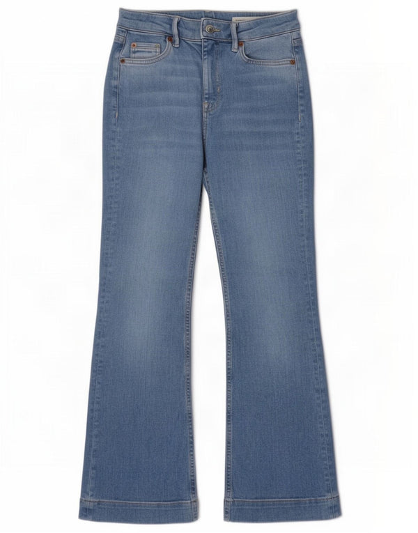 Marks & Spencer Vaqueros acampanados ajustados para mujer UK 10 Small W27 L28 Algodón azul